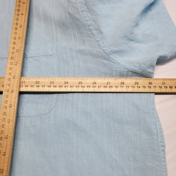 Carribean Mens Shirt Linen Blend Button Up 3XT Tall Roll Tab Long Sleeve Coastal - Picture 14 of 16
